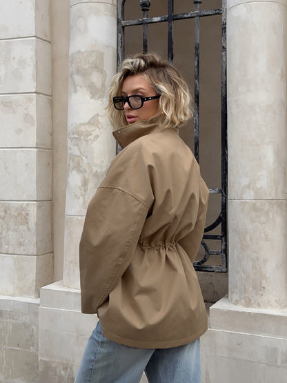 H3286 pure cotton trench coat jacket