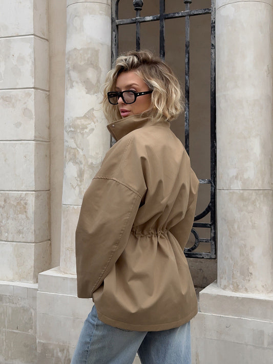 H3285 pure cotton trench coat jacket