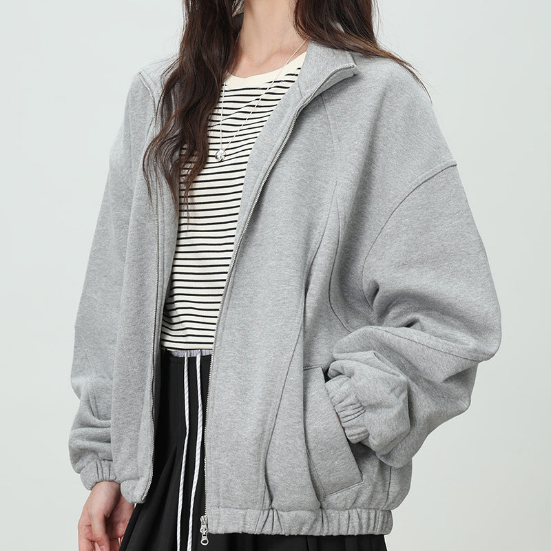 H3297 Loose-fitting sweatshirt jacket