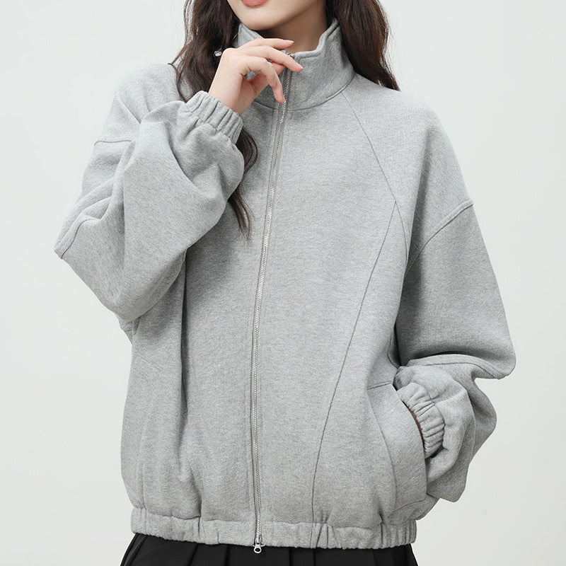 H3298 Loose-fitting sweatshirt jacket