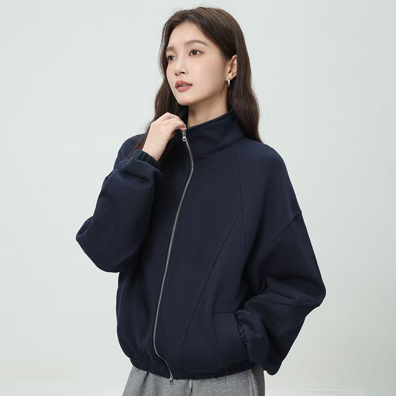H3299 Loose-fitting sweatshirt jacket