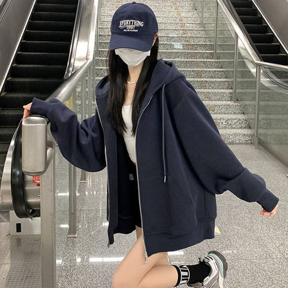 H3301 Loose-fitting sweatshirt jacket