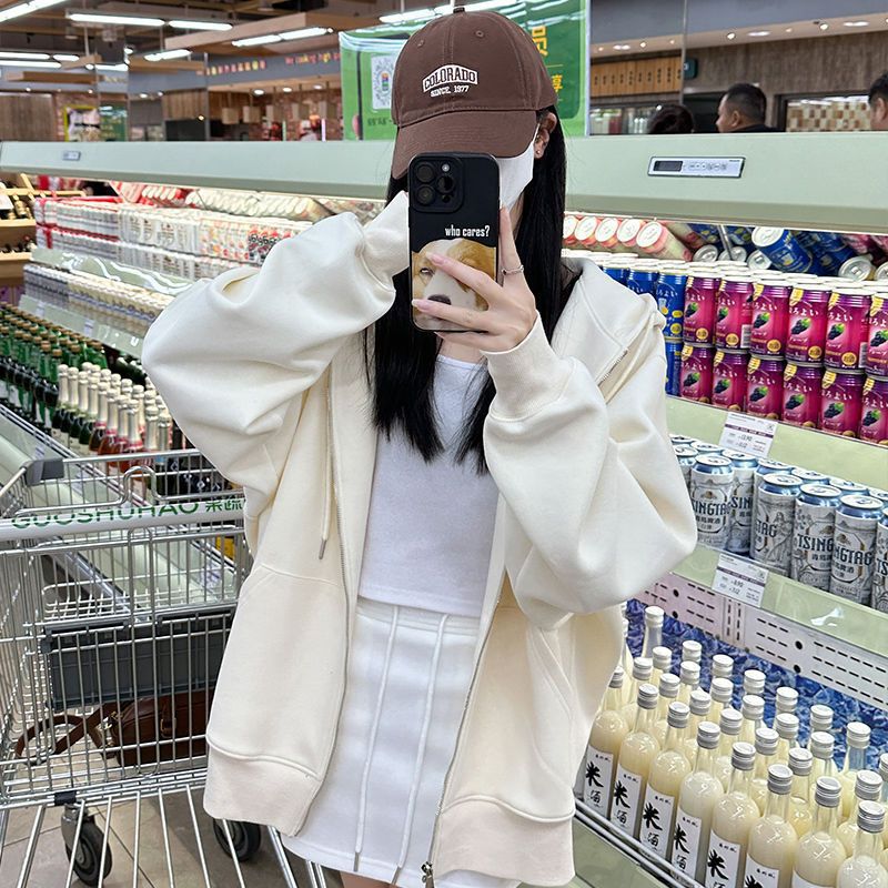 H3301 Loose-fitting sweatshirt jacket