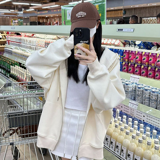H3301 Loose-fitting sweatshirt jacket