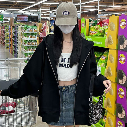 H3303 Loose-fitting sweatshirt jacket