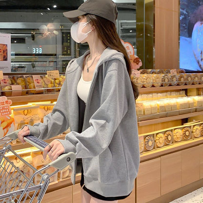 H3304 Loose-fitting sweatshirt jacket