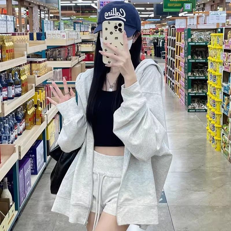 H3306 Loose-fitting sweatshirt jacket