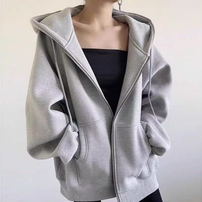 H3309 Loose-fitting sweatshirt jacket