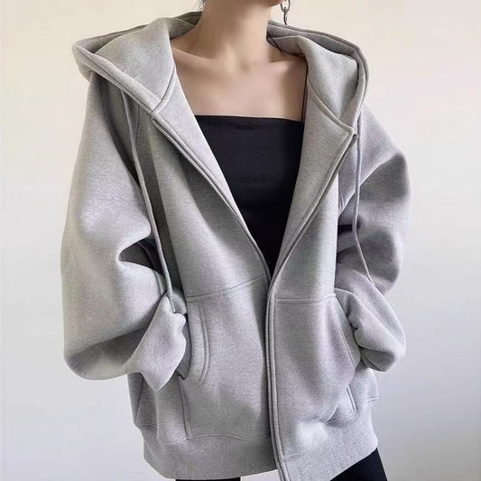 H3310 Loose-fitting sweatshirt jacket
