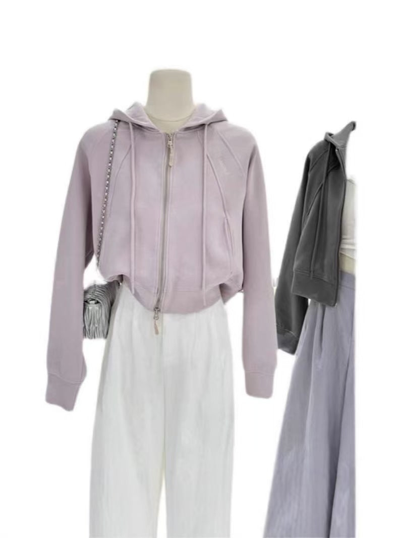 H3309 Loose-fitting sweatshirt jacket