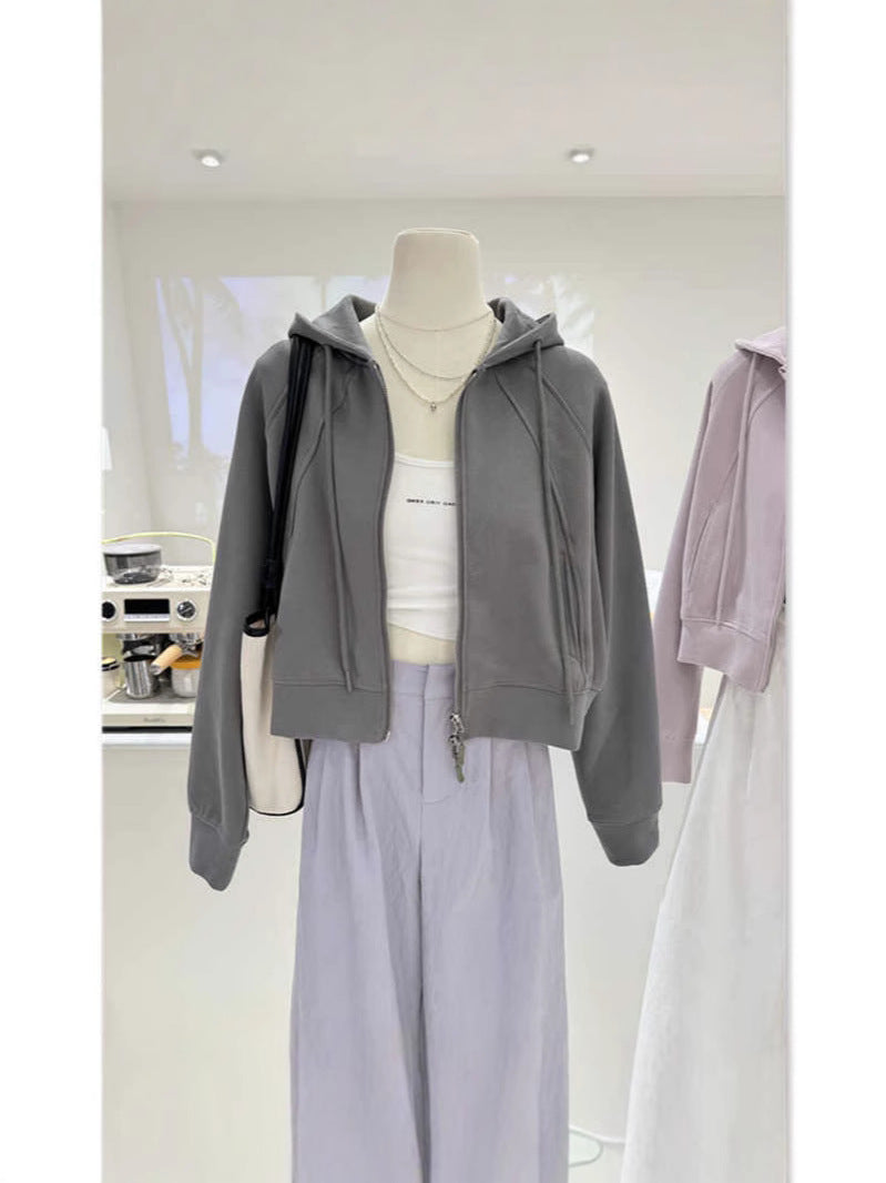 H3311 Loose-fitting sweatshirt jacket