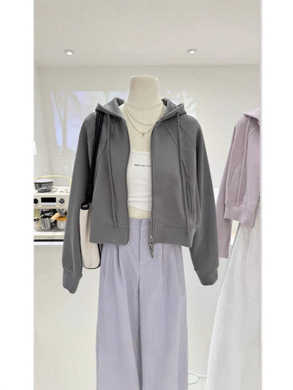 H3312 Loose-fitting sweatshirt jacket