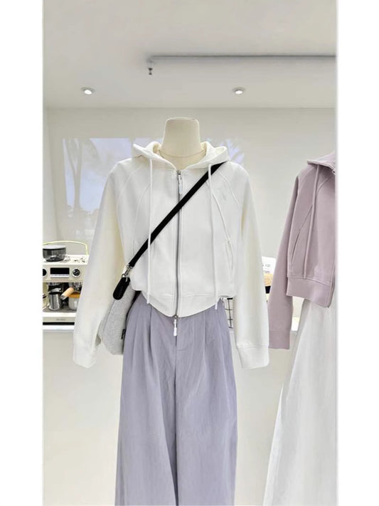 H3307 Loose-fitting sweatshirt jacket