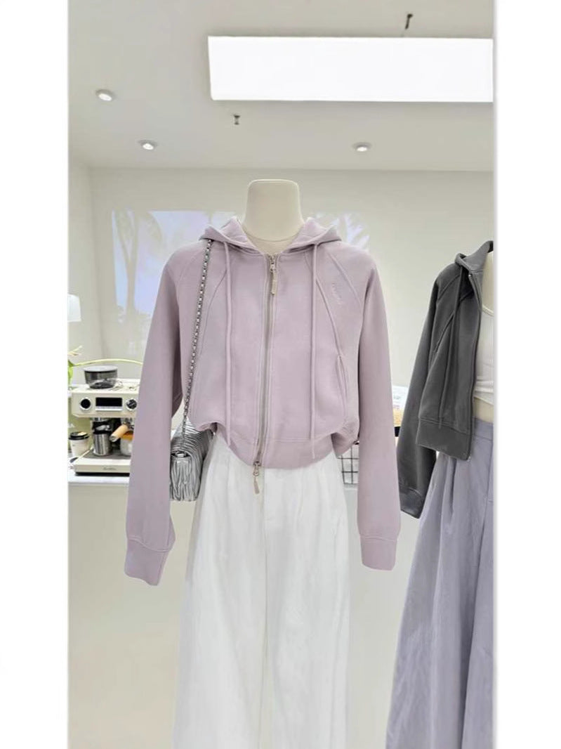 H3308 Loose-fitting sweatshirt jacket