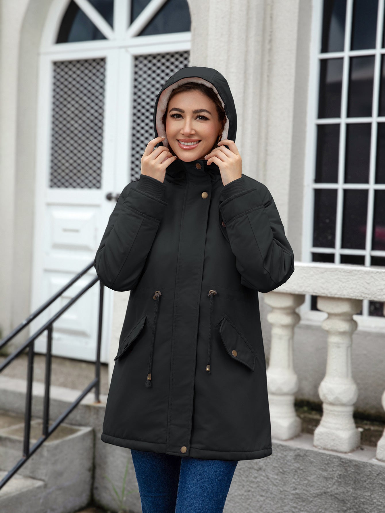 H3337 Warm cotton-padded coat
