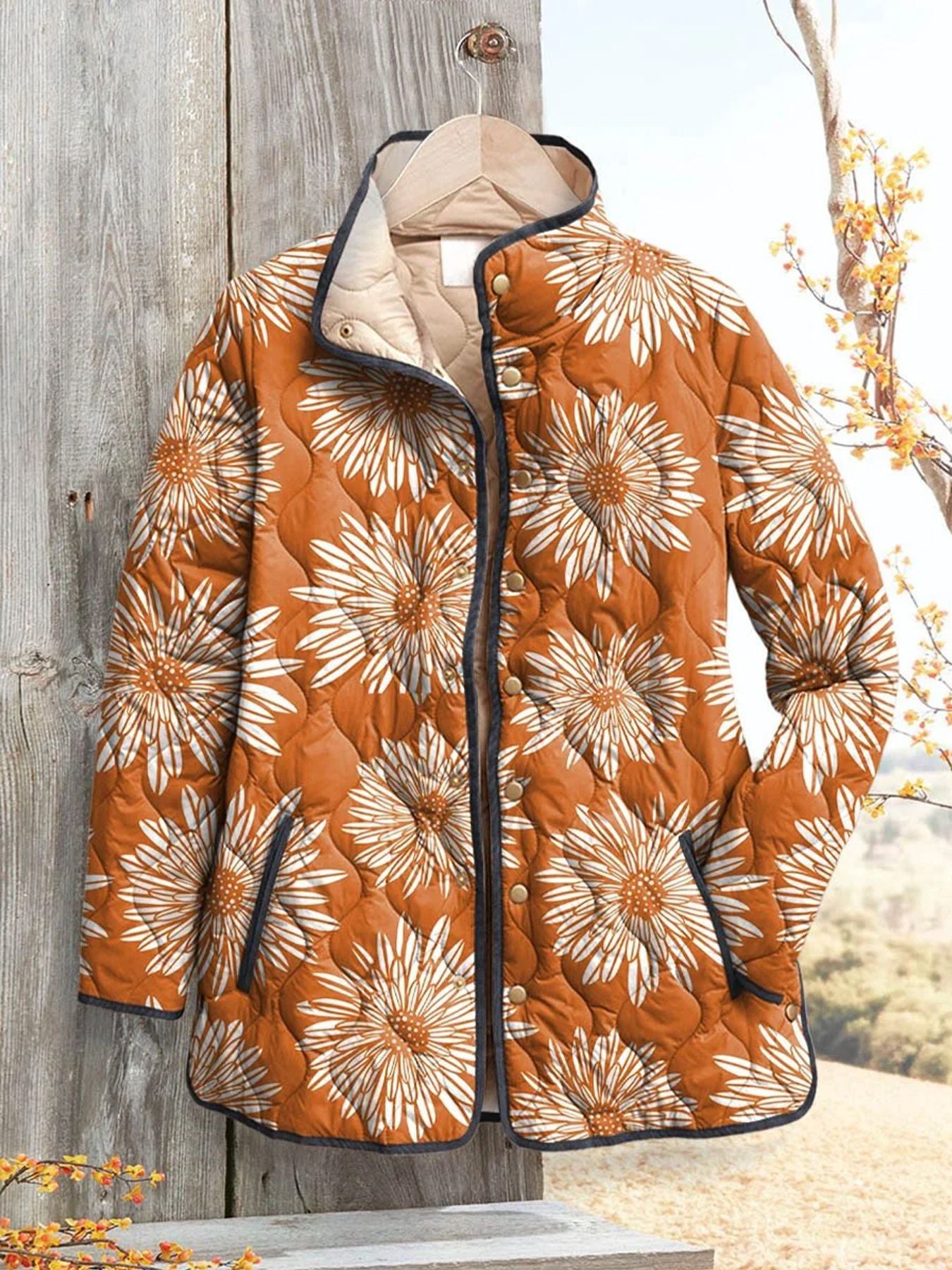 H3346 Warm cotton-padded coat