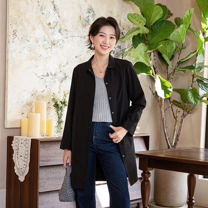 H3507 Suit collar trench coat