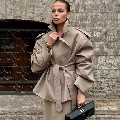 H3510 Suit collar trench coat