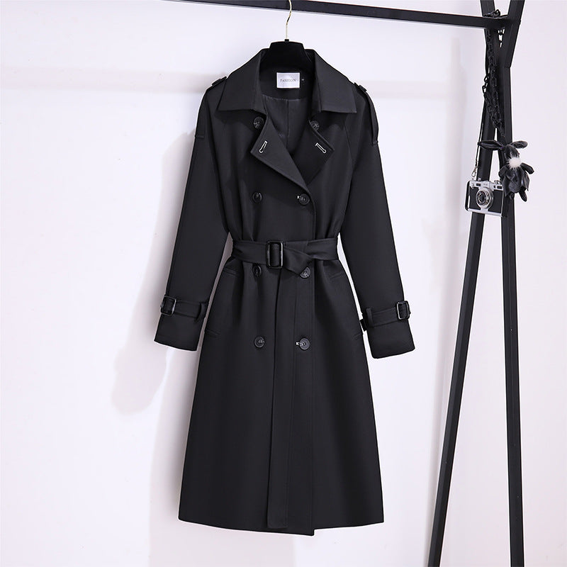 H3512 Suit collar trench coat