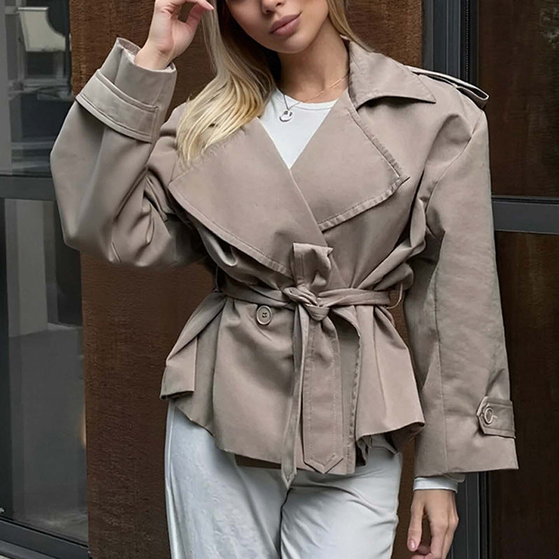 H3515 Suit collar trench coat