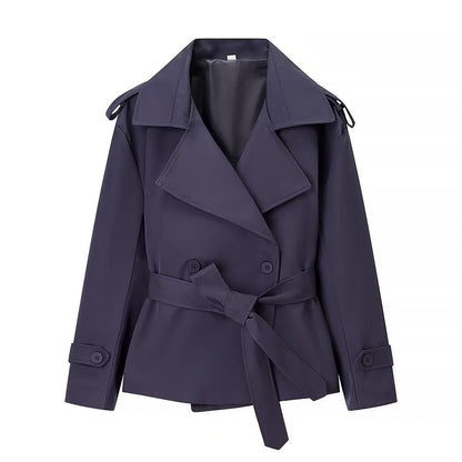 H3517 Suit collar trench coat