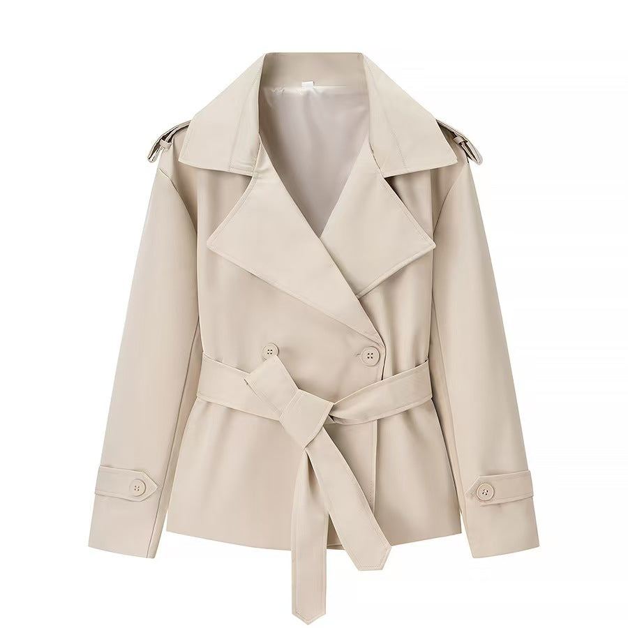 H3517 Suit collar trench coat