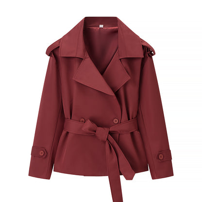 H3519 Suit collar trench coat