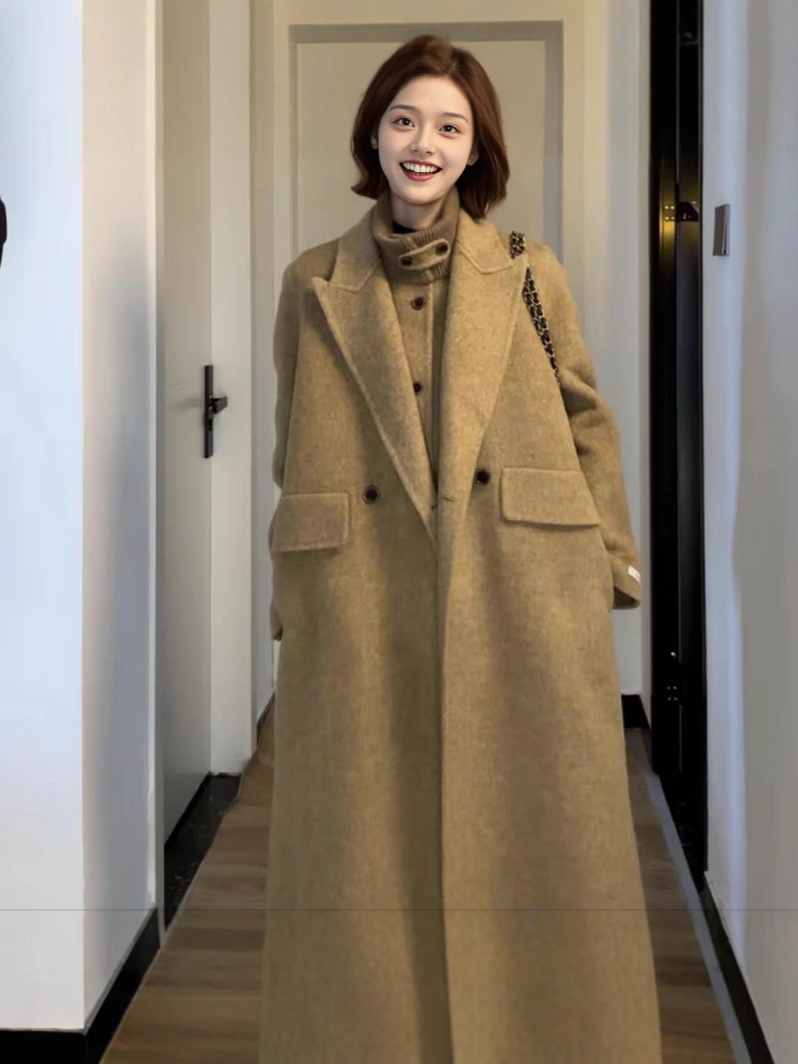 H3860 Women's cashmere coat
