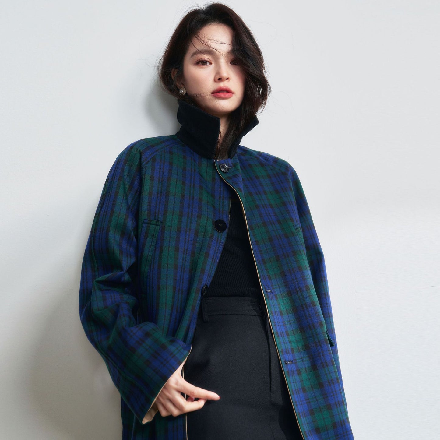 H4153 cashmere trench coat