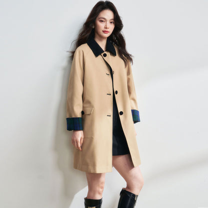 H4128 cashmere trench coat