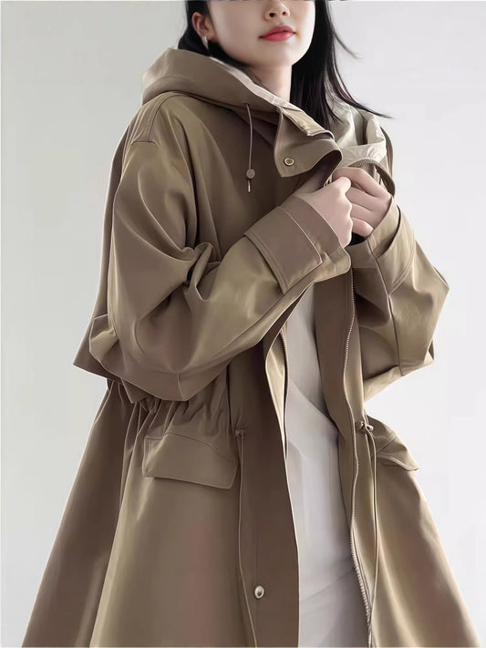 H4155 cashmere trench coat