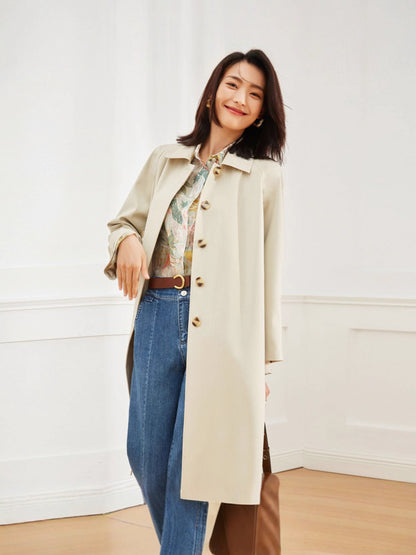 H4169 cashmere trench coat