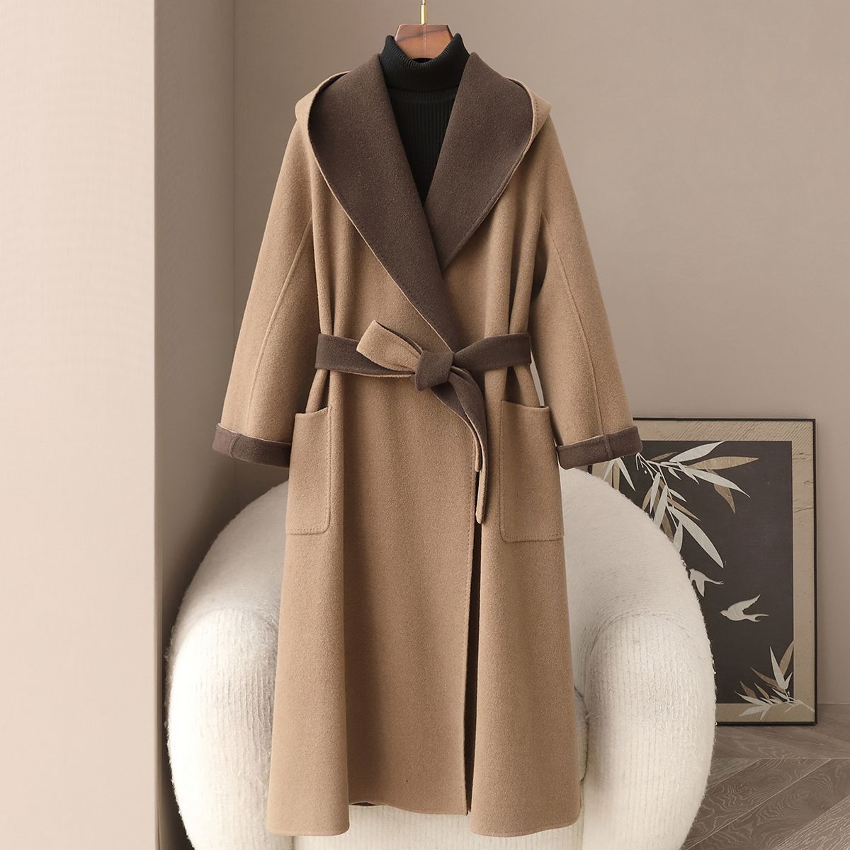 H4418 Women's cashmere coat