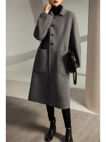 H4446 Women's cashmere coat