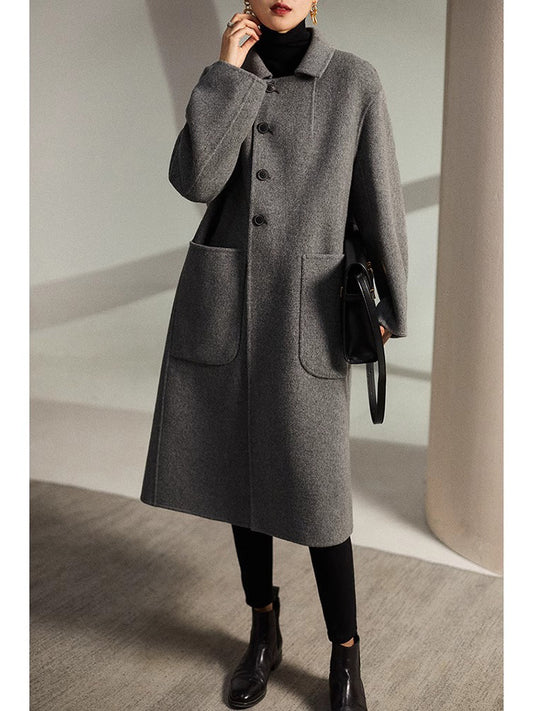 H4445 Women's cashmere coat