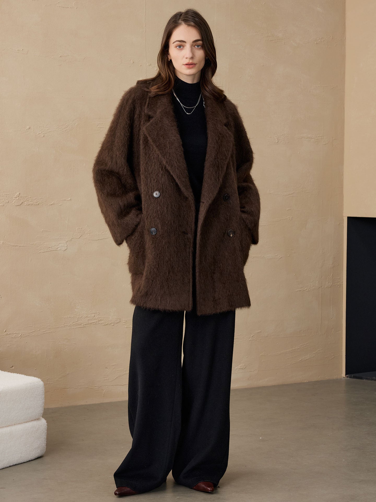 H4493 Women's cashmere coat