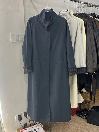 H1090 Long tall trench coat