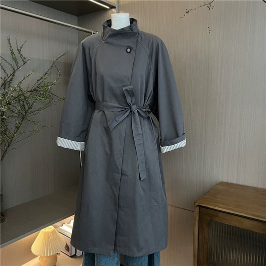 H1215 Women's Waist-cinching Trench Coat
