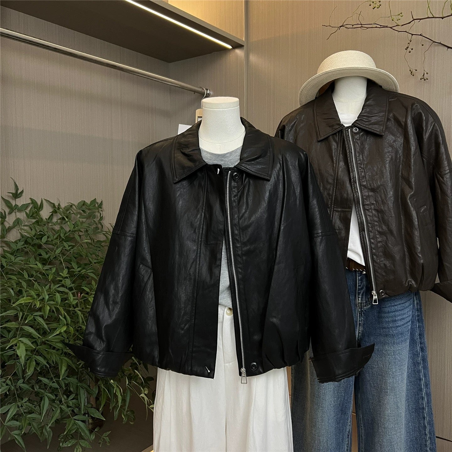 H1249 Leather Short Jacket