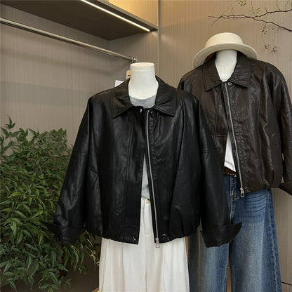 H1249 Leather Short Jacket